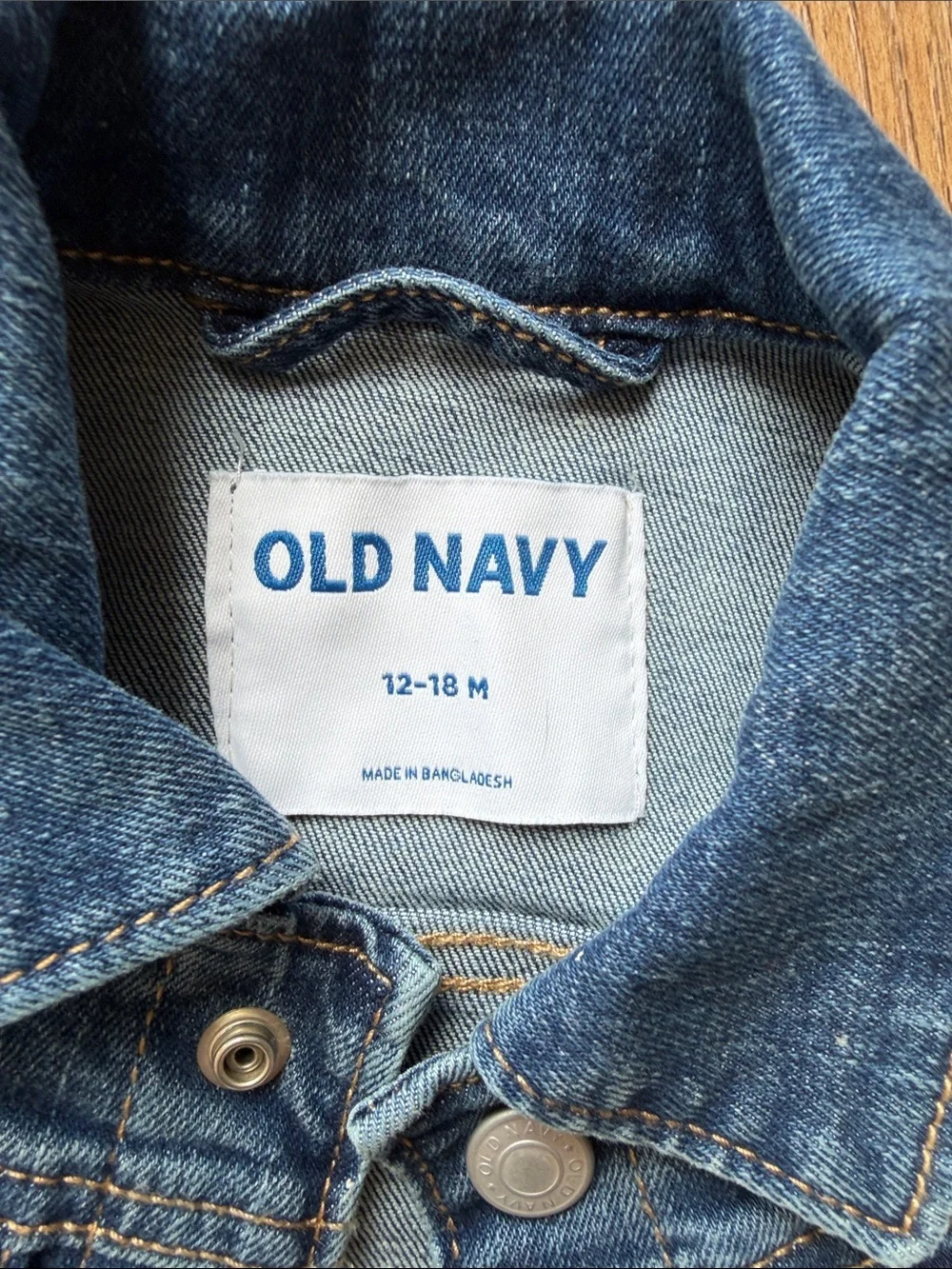 Old Navy Dark Blue Denim Jacket for Kids 12-18 M